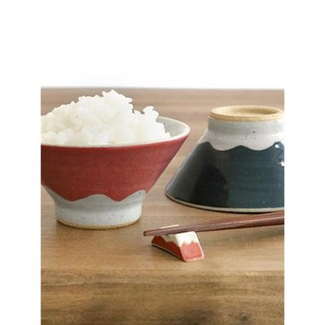 日本進口美濃燒富士山復古釉下彩純色米飯碗親子丼碗套裝禮盒