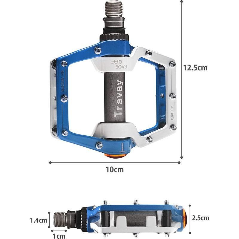 Travay ペダル軸部 自転車ペダル アルミ合金 耐久性 超軽量 3