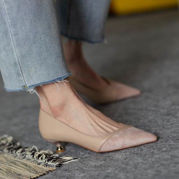 鞋子女2024年新款單鞋女低跟小香風百搭春秋季尖頭職業高跟鞋3cm