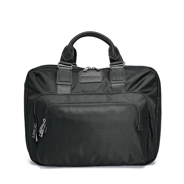 TRAVEL FOX 配件男仕商務防水多隔層 筆電/公事 手提/肩背兩用包-黑/藍