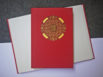 客製商品 雷射雕刻 和風-檜木窗櫺精裝筆記書 可雕刻文字姓名
