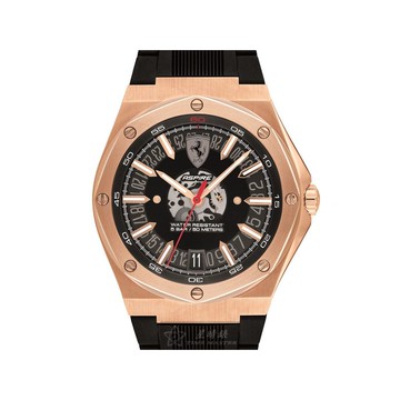 FERRARI手錶 FE00054 44mm玫瑰金錶殼，深黑藍色錶帶款 _廠商直送
