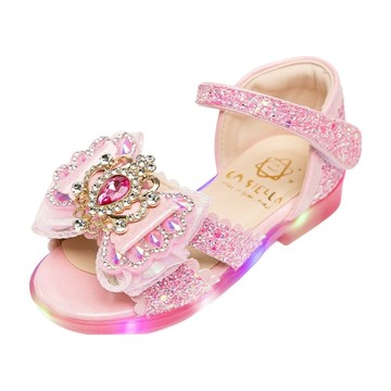 LA STELLA 女童款 仙女風 LED 涼鞋  17cm  粉色