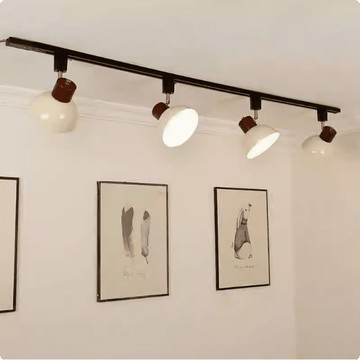 燈具 軌道燈新款中古風餐廳軌道射燈高級奶油風商用補光客廳臥室散光3頭4頭5頭導軌燈三色變光軌道射燈