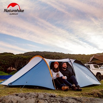 NH挪客戶外騎士帳篷 露營自駕加厚防雨防風帳篷 一室一廳三人帳篷