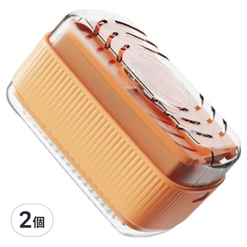 葉子小舖 肥皂起泡盒洗衣刷  粉橘  2個