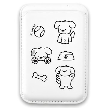 Recoz MagSafe 卡夾錢包 白色狗狗  1個  白可可