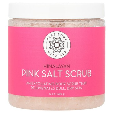 Pure Body Naturals, 喜馬拉雅粉鹽磨砂膏，12 盎司（340 克）