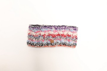 極暖灰紅色雜線配色麻花純羊毛線手工編織保暖絨毛防風髮帶運動頭