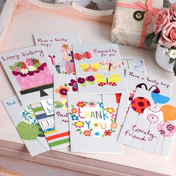 伊和諾燙金可愛迷你祝福賀卡卡片生日卡萬用卡感謝卡MINI-1611