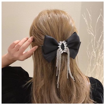 梨花HaNA 美麗重工水鑽之夜．優雅絲綢蝴蝶結髮夾