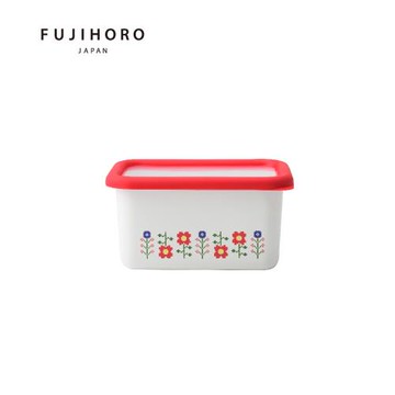 【FUJIHORO 富士琺瑯】MYSA北歐花田 琺瑯烘焙保鮮盒深型(S)-0.7L