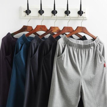 莫代爾男士春夏薄款純棉運動睡褲