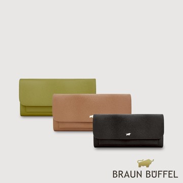 【BRAUN BUFFEL】 潘-A 10卡兩折長夾-多色賣場(德國小金牛台灣總代理)/BF869-631