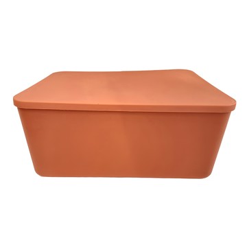 mohe 木暉居家 日式無印風極簡附蓋分類零食小物中抽屜收納盒  橙色