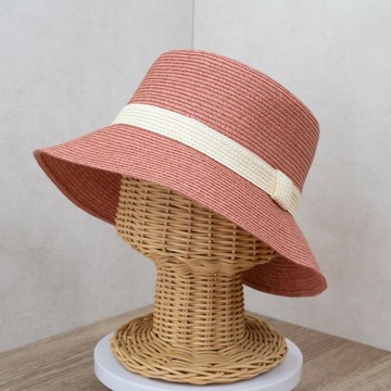【台灣製】經典漁夫帽 玫粉色 紙編帽 可水洗
