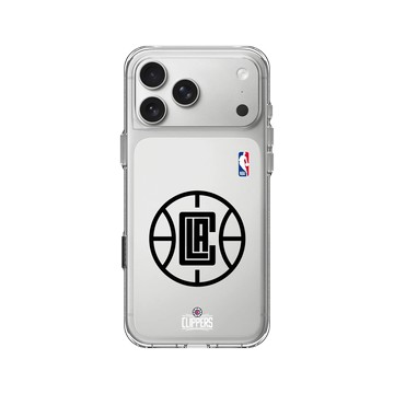 iPhone 17 Pro Max Clear Case（相機按鈕） 透明 - NBA - B&W-洛杉磯快艇 L.A. Clippers B&W - Light