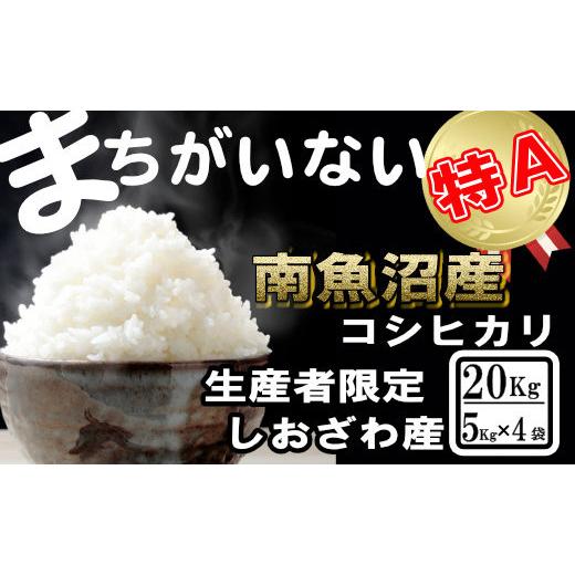 ふるさと納税 新潟県 南魚沼市 生産者限定／契約栽培 南魚沼しおざわ産コシヒカリ20Kg（５Kg ×4袋）