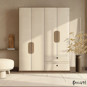 奶油風兒童房兩門衣櫃四門家用臥室大衣櫥儲物櫃子收納櫃小戶型高197SFY 快速出貨