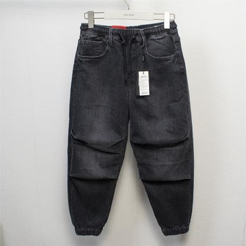 帥氣秋冬黑牛酷跑牛仔褲ablejeans新款男士寬松束口褲潮流休閑褲