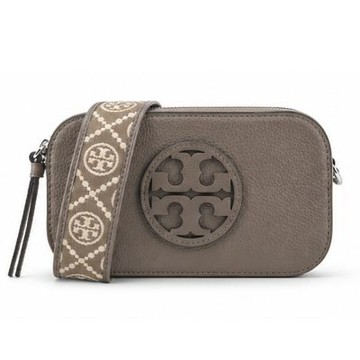 TORY BURCH MILLER 經典LOGO相機包(灰褐)