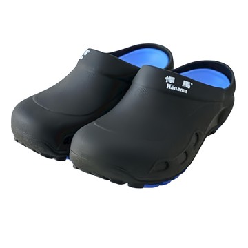 悍馬 H-886 雙色大底 高彈柔軟鞋墊 265mm 廚房工作鞋 防滑防水 舒適耐磨  黑/藍  26.5cm