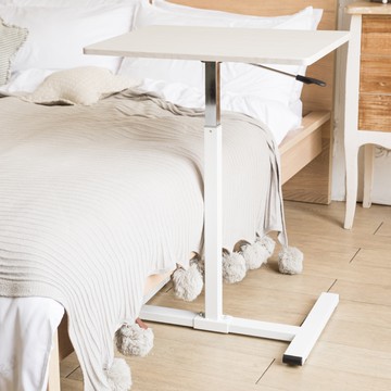 邊桌 升降邊桌 搭配沙發 床邊 書桌 餐桌 吧台 (無杯架/白色) 台灣製【52006-PWH】Tasteful