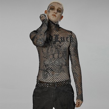 龐克小丑菱形網格上衣