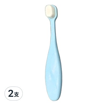 超柔密絨感萬根嬰兒牙刷 寶寶學習牙刷 0-3歲適用 柔軟刷毛 粉藍色  1入  2支