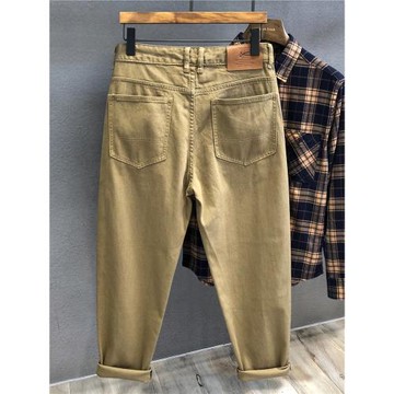 高端品質感復古輕熟氣質純棉休閑褲男士春秋新款小直筒褲子男長褲