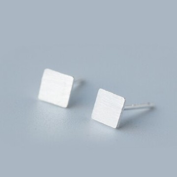 925純銀耳環耳針式耳飾-復古簡約方形生日情人節禮物女飾品73dr86【獨家進口】【米蘭精品】
