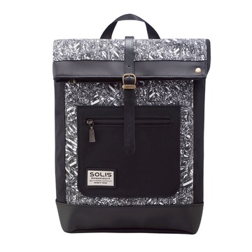 反光迴旋系列 拼接方型後背包-漸層黑