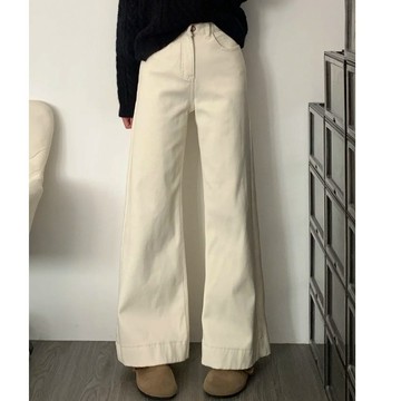 【PRPN】牛仔褲 闊腿褲 韓版牛仔褲 高腰長褲 落地牛仔褲 彈性牛仔褲 九分褲 寬鬆牛仔褲 女生牛仔褲