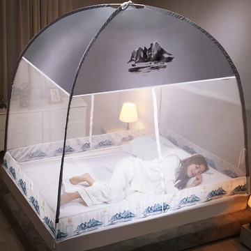 折疊蚊帳 蚊帳 免安裝蚊帳 免安裝蒙古包蚊帳1.8m家用1.5米床防摔兒童1.2可折疊加厚單人宿舍【MJ20728】