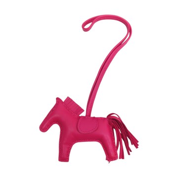 【二手名牌BRAND OFF】桃紅色 羊皮 RODEO PM 小馬 吊飾 Y刻【HERMES 愛馬仕】