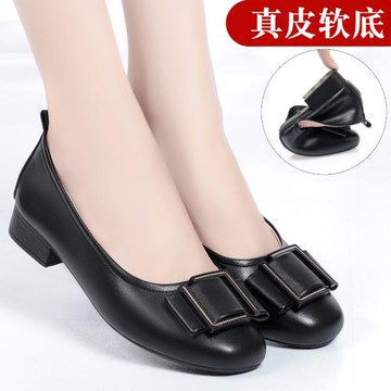 媽媽單鞋真皮軟底夏季平跟2025年新款春秋平底女鞋子中年女士皮鞋