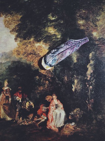 木刻手繪墜飾 - 羽毛