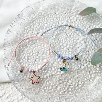 手鏈閨蜜仙氣二人兒童學生黨小學生森林系一對同學可愛編織繩雙人