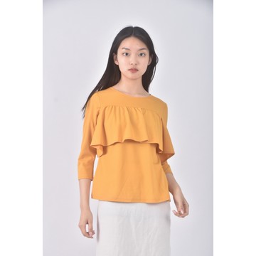 (S) nice ioi質感黃色長袖上衣二手衣