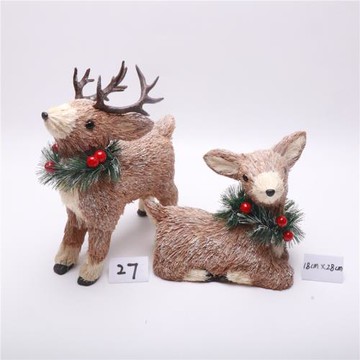 圣誕節手工草編麋鹿造型家居裝扮擺飾商場櫥窗場景布置圣誕鹿擺件