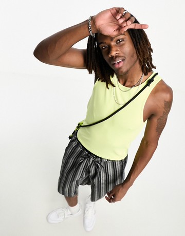 COLLUSION vest in lime green