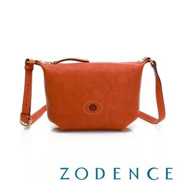 ZODENCE HAN義大利植鞣革斜背包 橘紅