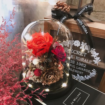 永生花夜燈 愛馬仕橘  可客製化英文名