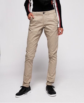 Superdry Women's Women's International Sweet Chinos Brown / Sandstone - Size: 12 Size: 8