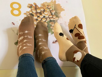 情人節禮物 龍眼花花果果襪 (2雙對稱組)