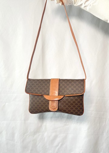 Celine啡色凱旋門手提肩背斜肩側背包 配原裝肩帶 日本中古