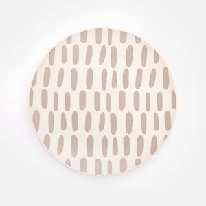 奧可利陶瓷圓盤20.5cm 灰條白