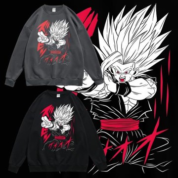 卡通動漫七龍珠二次元周邊潮流衛衣春秋圓領無帽套頭寬松男女長袖