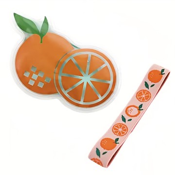 SCHÖN 日本保冷劑和午餐腰帶 橙色 - 可愛水果造型便當保冷配件  1組  2個