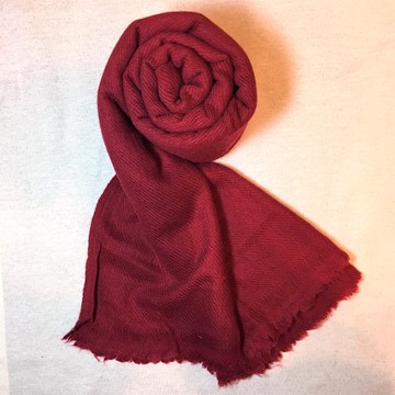 【圍事】手工喀什米爾羊毛圍巾（酒紅）- 體驗不可思議的輕薄暖